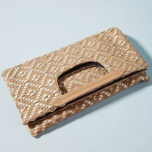 Anthropologie Cara Woven Foldover Clutch